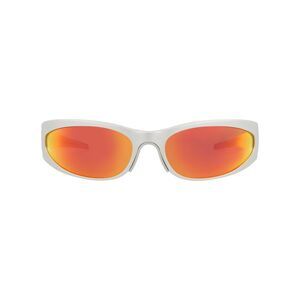 Balenciaga Shield-Frame Alluminium Sunglasses Silver Mens
